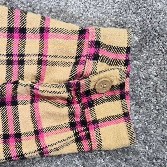 Lane Bryant Tan Pink Classic Button Front Plaid Shacket 100% Cotton Cabincore - Picture 10 of 10